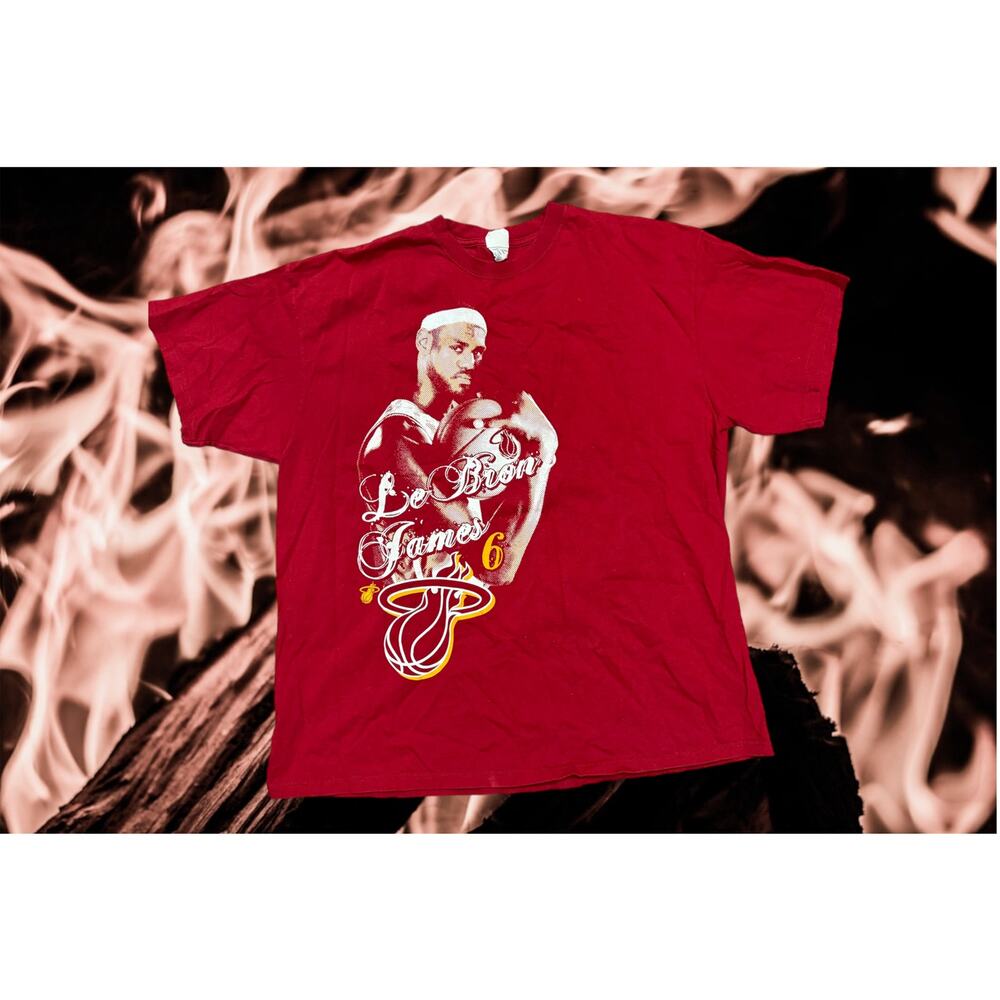 Lebron vintage heat tee big face nba Nike jersey